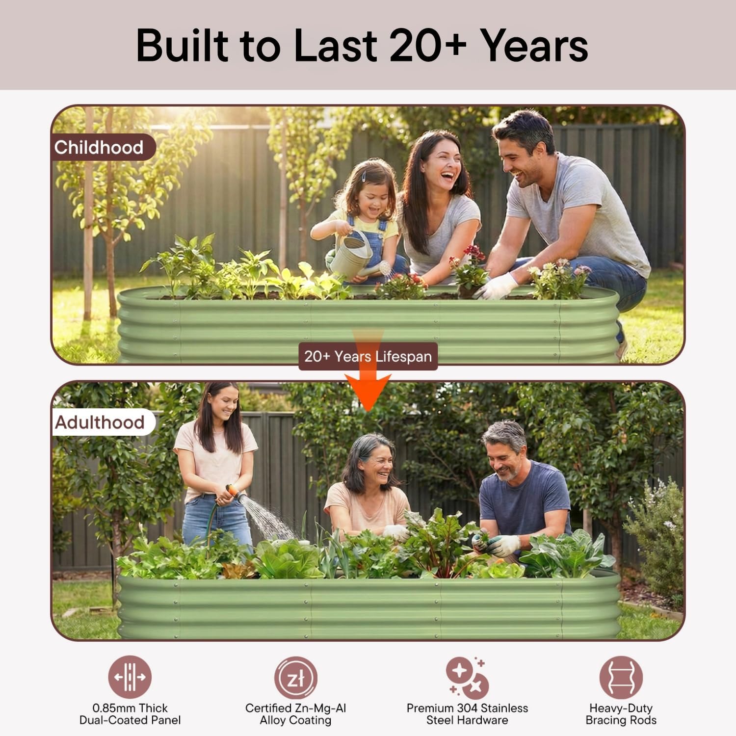 🌱🌸 10-Pack Raised Garden Bed Planters | Galvanized Metal 🌿🪴
