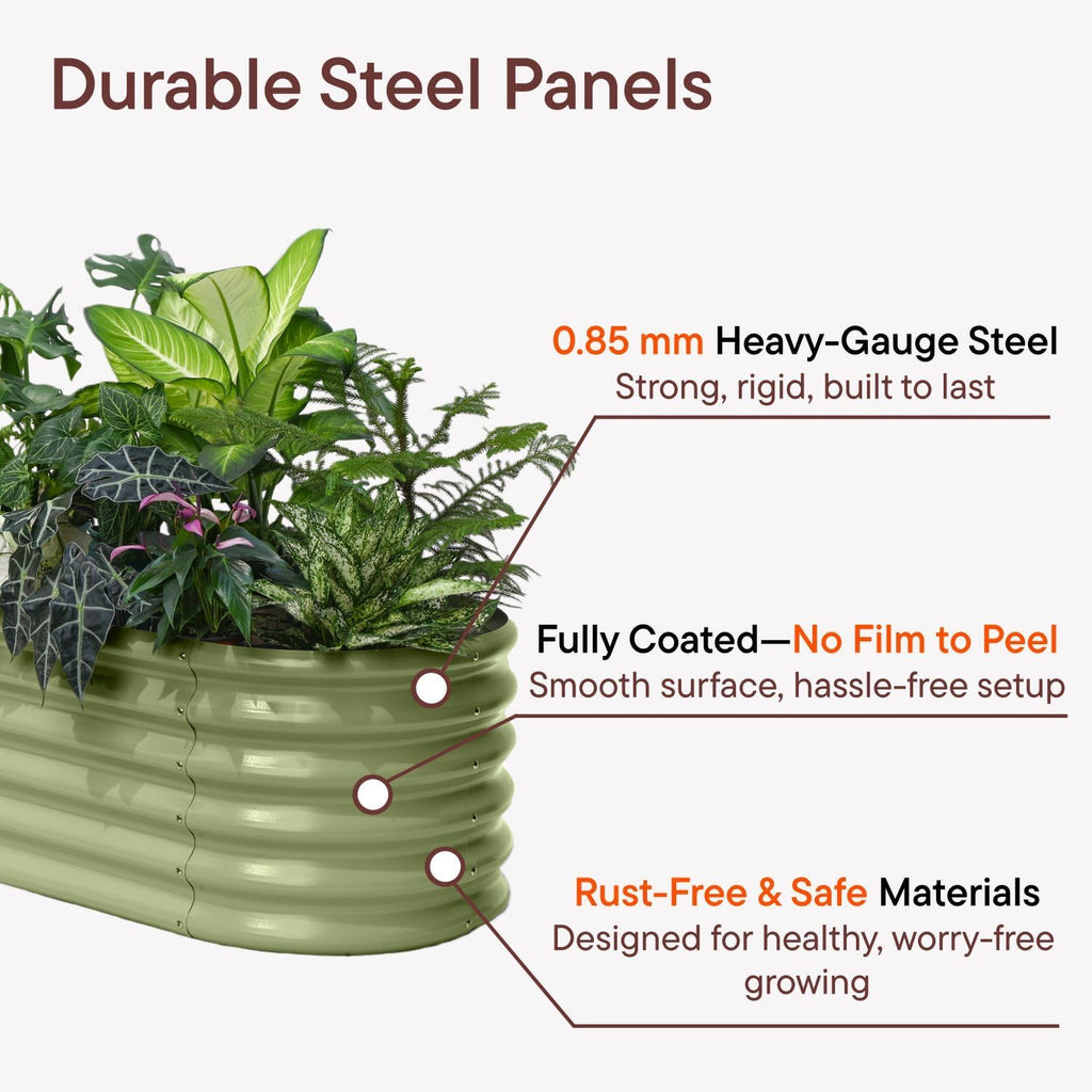 🌱🌸 10-Pack Raised Garden Bed Planters | Galvanized Metal 🌿🪴