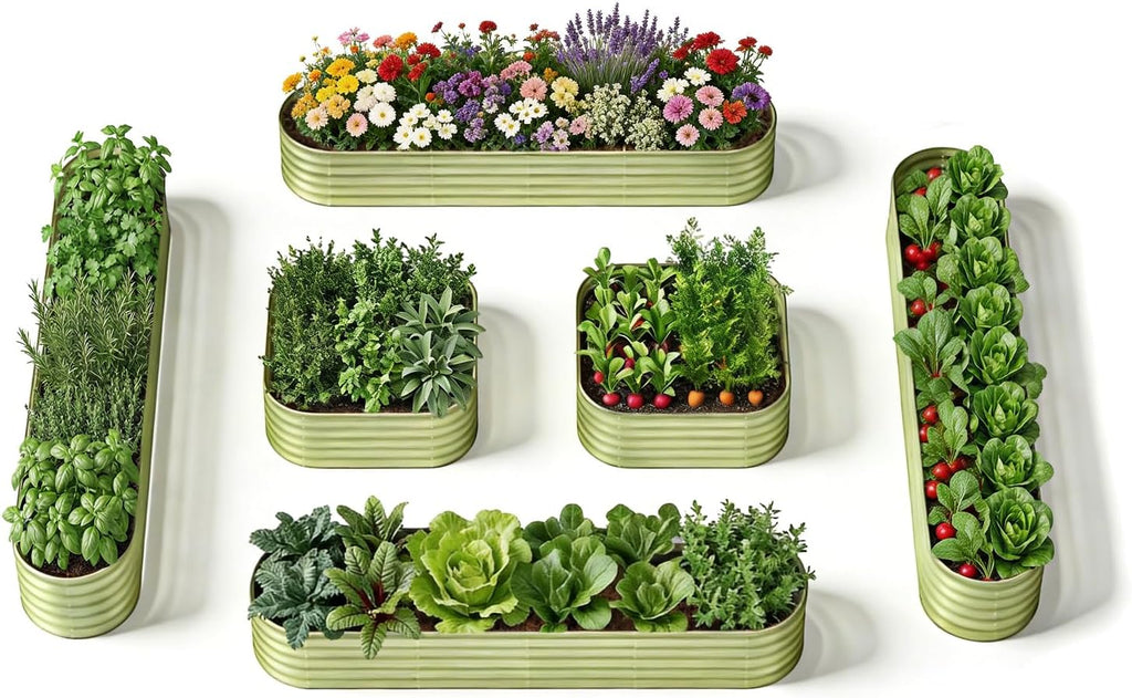 🌱🌸 10-Pack Raised Garden Bed Planters | Galvanized Metal 🌿🪴