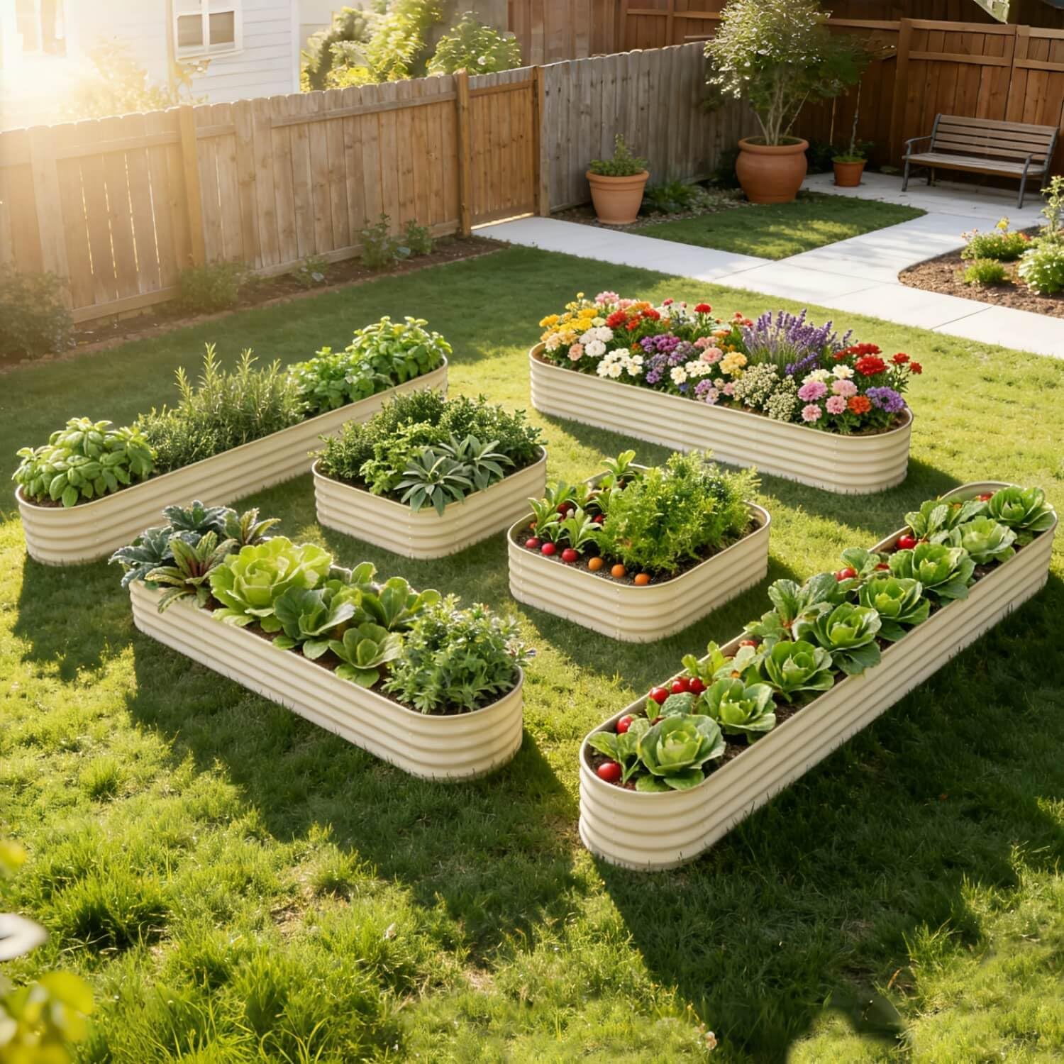 🌱🌸 10-Pack Raised Garden Bed Planters | Galvanized Metal 🌿🪴